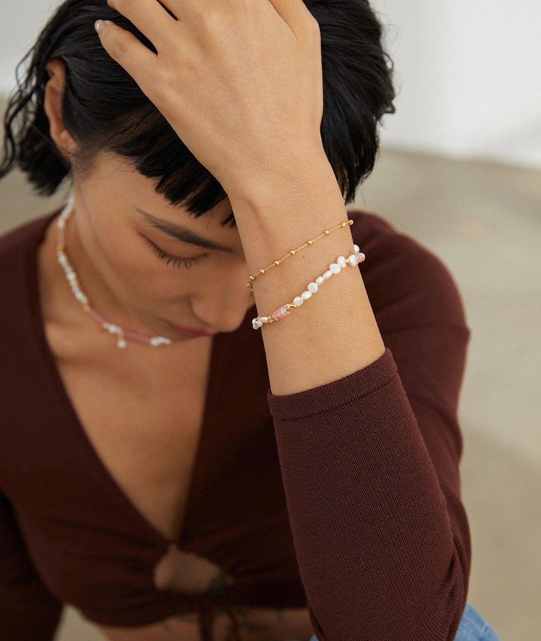 RAINY FOREST ROSA PEARL BRACELET